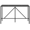 vidaXL Tavolo da Bar con Piano in Vetro Nero 180x70x110 cm Polyrattan