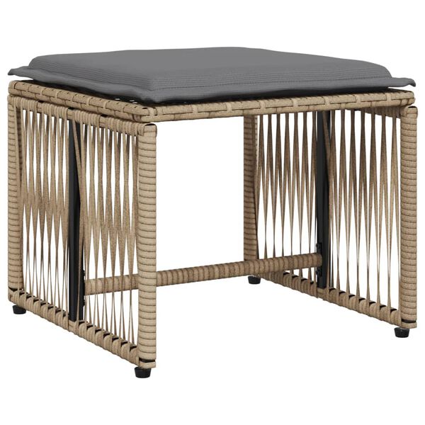 vidaXL Set da Pranzo da Giardino 7 pz con Cuscini Beige in Polyrattan