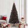 vidaXL Albero di Natale con 300 LED con supporto Nero 210 cm PVC