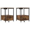 vidaXL Armadio da Notte 2 pz Rovere fum&eacute; 42 x 41 x 56 cm