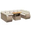vidaXL Set Divano da Giardino 10 pz con Cuscini Beige in Polyrattan