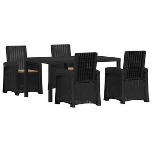 vidaXL Set da Pranzo per Giardino 5 pz Antracite e Tortora PP