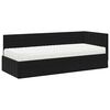 vidaXL Struttura Letto Angolare con Materasso 2 pcs Nero Velluto