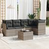 vidaXL Set Divano da Giardino 6pz con Cuscini Grigio Chiaro Polyrattan