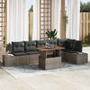 vidaXL Set Divano da Giardino 7 pcs Grigio Poly Rattan