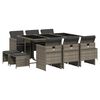 vidaXL Set da Pranzo da Giardino 11pz con Cuscini in Polyrattan Grigio
