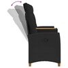 vidaXL Panchina reclinabile con tavolo Nero 126 x 65 x 112 cm