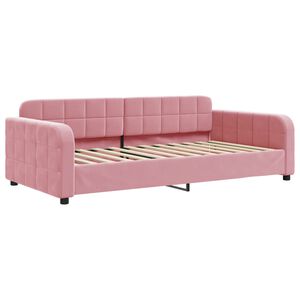 vidaXL Letto da Giorno Rosa 90x200 cm in Velluto