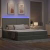 vidaXL Letto con contenitore e LED Grigio chiaro 200 x 200 cm Velluto