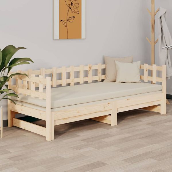 vidaXL Dormeuse Estraibile 2x(90x190) cm Legno Massello di Pino