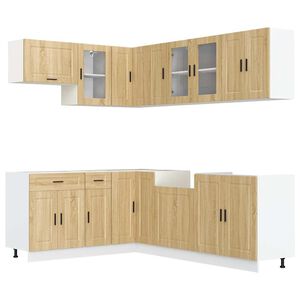 vidaXL Set Mobili da Cucina 11 pz Porto Rovere Sonoma in Truciolato