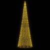 vidaXL Albero di Natale a LED su Pennone 1534 LED Bianco Caldo 500 cm
