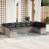 vidaXL Set Divano da Giardino 10 pcs Grigio chiaro polyrattan