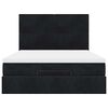 vidaXL Struttura Letto Pouf con Materassi Nero 140x200 cm in Velluto