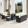 vidaXL Set Divano da Giardino con cuscino 8 pcs Nero polyrattan