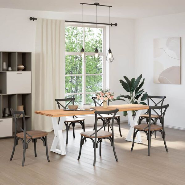 vidaXL Gambe per tavolo da pranzo 2 pz bianche 60x(72-73,3) cm in acciaio