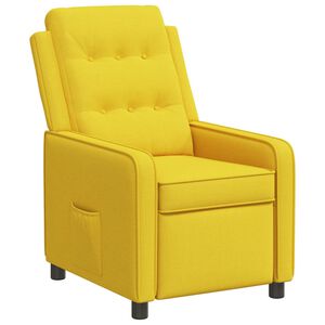 vidaXL Poltrona reclinabile Giallo Chiaro 65 x 93 x 102 cm Tessuto