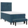 vidaXL Giroletto a Molle con Materasso Blu Scuro 80x200 cm in Velluto