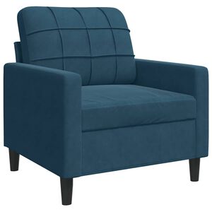 vidaXL Poltrona Blu 60 cm Velluto