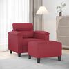 vidaXL Poltrona con Poggiapiedi Rosso Vino 60 cm in Similpelle