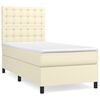 vidaXL Giroletto a Molle con Materasso Crema 90x200 cm in Similpelle