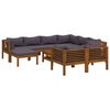 vidaXL Set Divani da Giardino 10 pz con Cuscini in Massello di Acacia