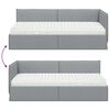 vidaXL Struttura Letto Angolare con Materasso 2 pcs Grigio chiaro