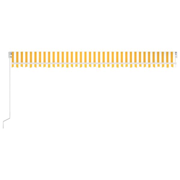 vidaXL Tenda da Sole Retrattile Manuale 600x350 cm Gialla e Bianca