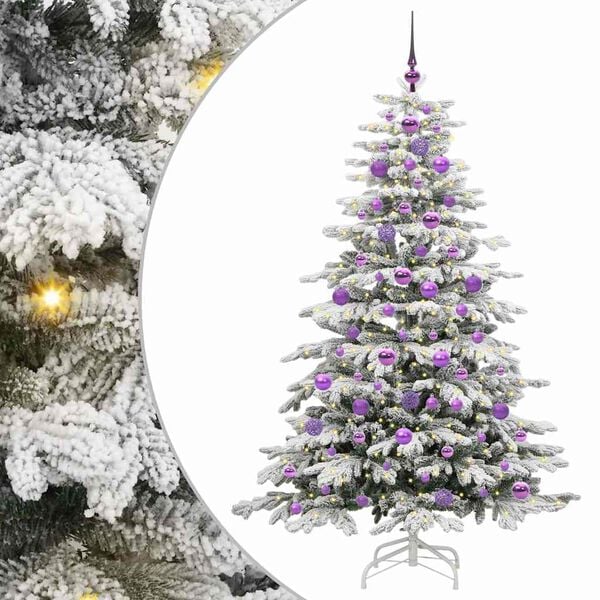 vidaXL Albero di Natale Artificiale con Rami Pieghevoli Bianco 180 cm