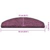 vidaXL Tappetini per scale 30 pz 65x21x4 cm Viola scuro Semicircolari Grandi