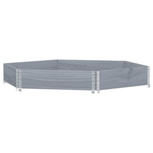 vidaXL Fioriera Rialzata Esagonale Grigia 160x160cm Legno di Pino