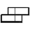 vidaXL Scaffale a Parete Nero Lucido 100x18x53 cm Legno Multistrato