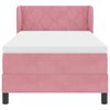 vidaXL Letto a molle con materasso Rosa 90 x 200 cm Velluto