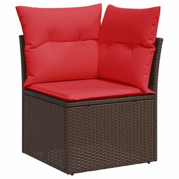 vidaXL Set Divani Giardino 11 pz con Cuscini Polyrattan Acacia Marrone