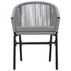 vidaXL Set da Bistrot 3 pz con Cuscini in Polyrattan Grigio