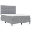 vidaXL Letto a molle con materasso Grigio chiaro 160 x 200 cm Tessuto