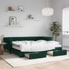 vidaXL Divano Letto Estraibile Cassetti Verde Scuro 90x200cm Velluto