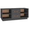 vidaXL Mobile Porta TV Grigio 100x34x40 cm in Legno Massello di Pino