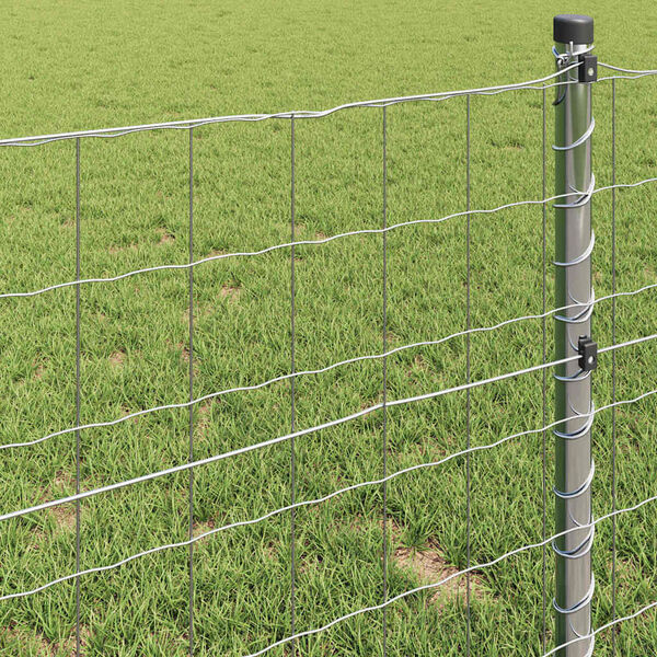 vidaXL Recinzione Euro Argento 0.6 x 50 m Acciaio zincato a caldo