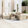 vidaXL Set Divani da Giardino 11 pz con Cuscini Beige in Polyrattan