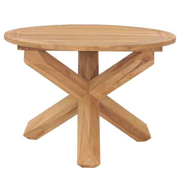 vidaXL Tavolo da Pranzo da Giardino &Oslash;110x75 cm in Massello di Teak