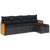vidaXL Set Divano da Giardino 6 pz con Cuscini Nero in Polyrattan