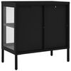 vidaXL Credenza Nera 70x35x70 cm in Acciaio e Vetro