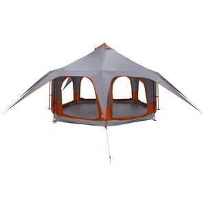 vidaXL Tenda Familiare 5 persona Grigio e arancione