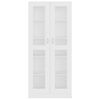 vidaXL Armadietto Vetrina Bianco 82,5x30,5x185 cm Legno Multistrato