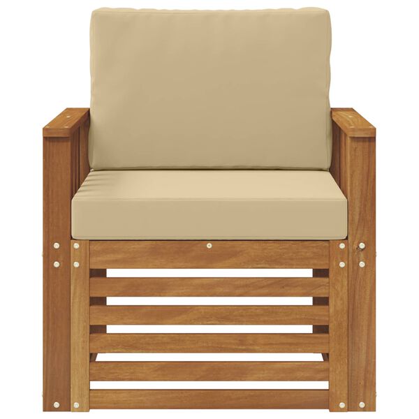 vidaXL Set di divani da esterno con cuscino Naturale 71 x 63 x 73 cm