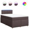 vidaXL Giroletto a Molle con Materasso Marrone Scuro 120x200cm Tessuto