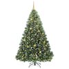 vidaXL Albero di Natale artificiale con 300 LED Verde 210 cm PE e PVC