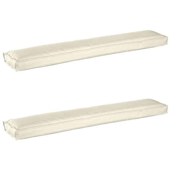 vidaXL Set di Cuscini per Pallet 2 pcs Crema 200 x 40 x 8 cm