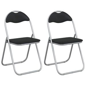 vidaXL Sedia pieghevole 2 pcs Nero e Grigio 48 x 43,5 x 81 cm